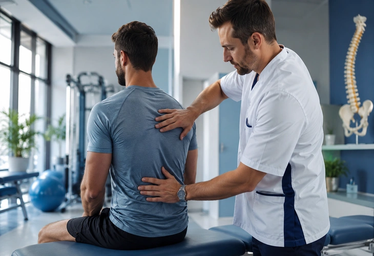 Back pain assessment and physiotherapy evaluation session