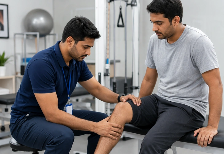 Knee pain physiotherapy rehabilitation treatment and mobility recovery