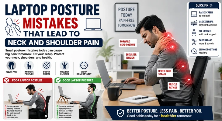 Laptop Posture Mistakes That Lead to Neck and Shoulder Pain